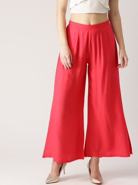 

Libas Women Pink Solid Flared Palazzos