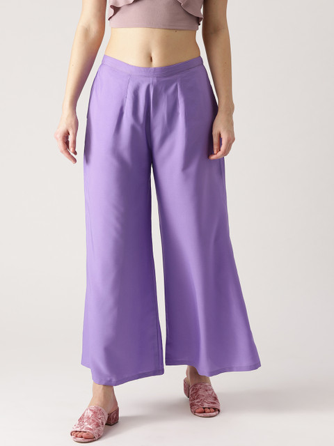 

Libas Women Purple Wide Leg Solid Palazzos