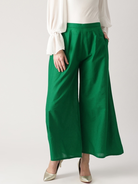 

Libas Women Green Solid Flared Palazzos