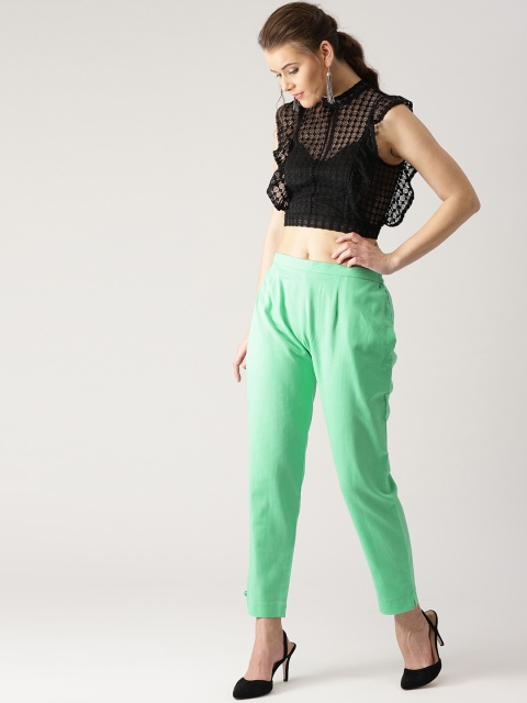 

Libas Women Green Regular Fit Solid Regular Trousers