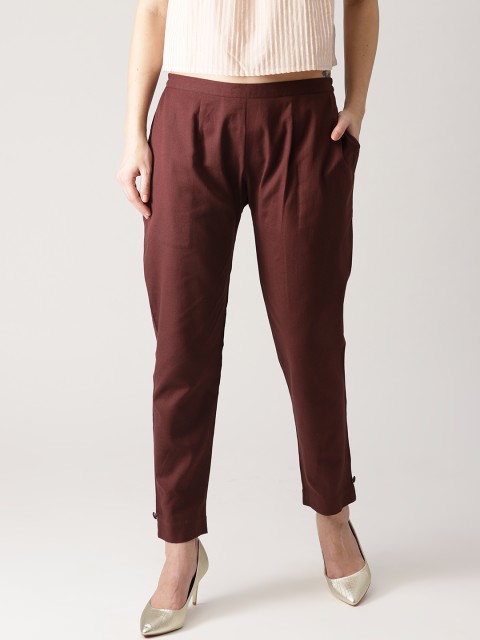 

Libas Women Coffee Brown Regular Fit Solid Trousers