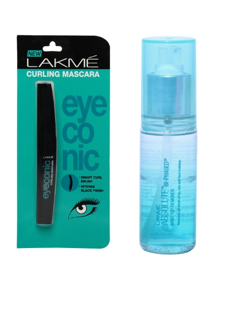 

Lakme Eyeconic Curling Mascara & Absolute Bi-Phased Make-Up Remover, Black