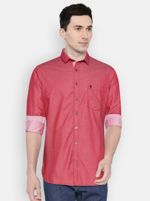 

French Connection Men Pink Slim Fit Solid Casual Shirt
