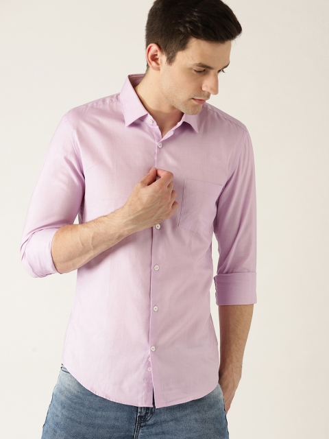 

United Colors of Benetton Men Lavender Regular Fit Solid Casual Shirt