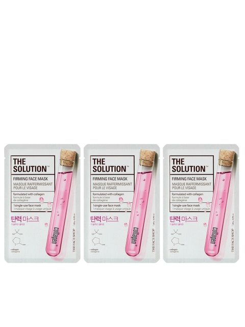 

The Face Shop Set of 3 Collagen The Solution Firming Face Mask, Pink