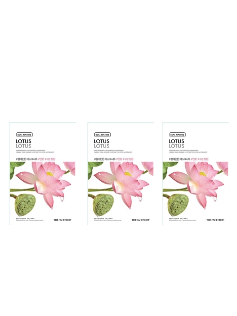 

The Face Shop Pack of 3 Real Nature Lotus Face Mask, Grey