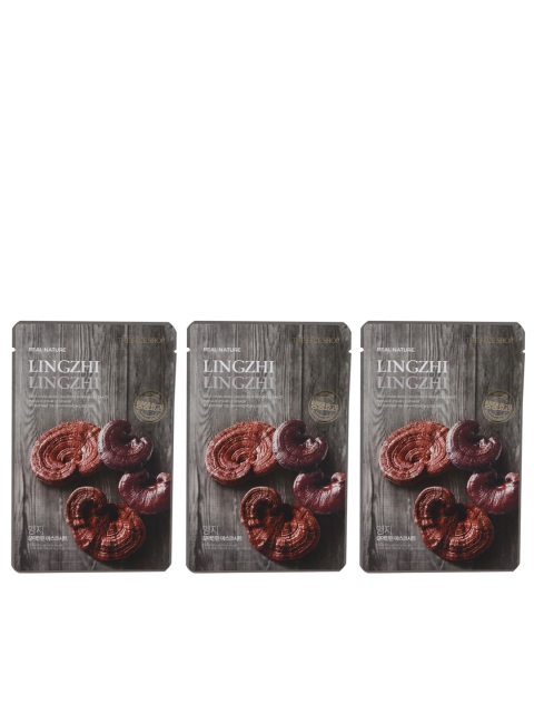 

The Face Shop Set of 3 Real Nature Lingzhi Face Mask, Grey