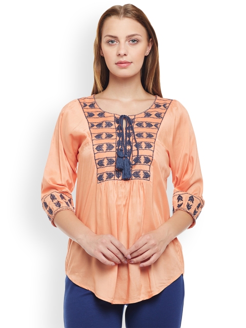 

Latin Quarters Women Peach-Coloured Solid Top