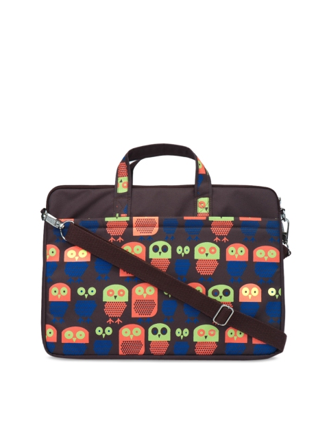 

Anekaant Women Brown & Orange Printed Laptop Bag