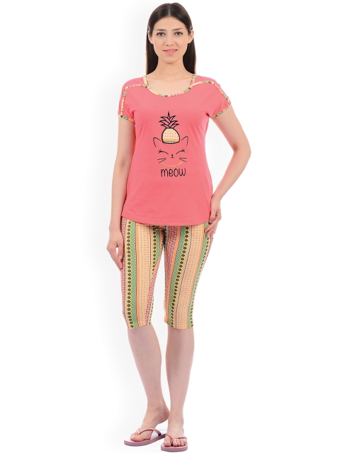 

Sweet Dreams Women Pink Printed Night suit