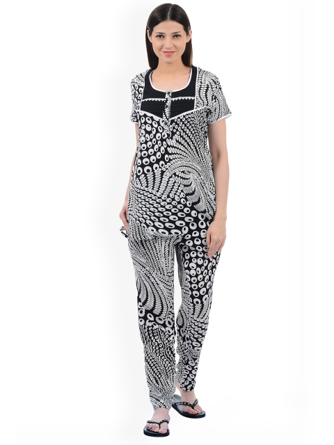 

Sweet Dreams Women Black & White Printed Night Suit 2850G7CC