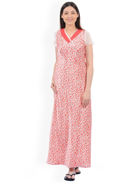 

Sweet Dreams Red & White Printed Maxi Nightdress