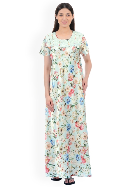 

Sweet Dreams Blue & Green Floral Print Maxi Nightdress