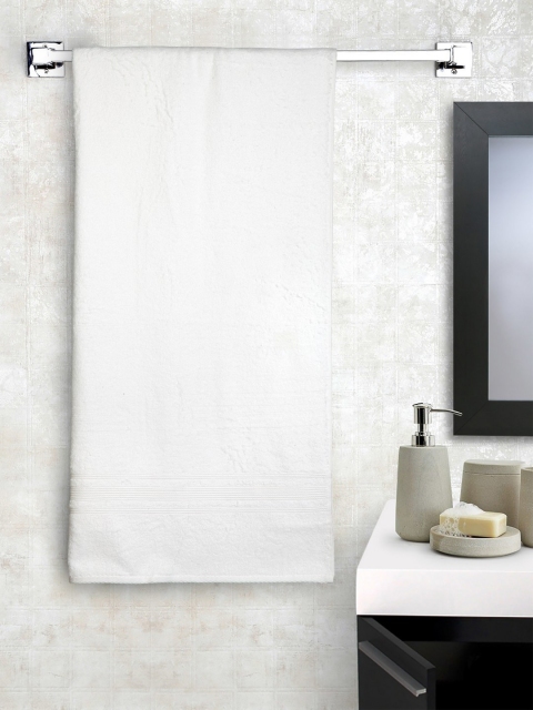 

Lushomes Off-White Cotton Solid Bath Towel 450 GSM