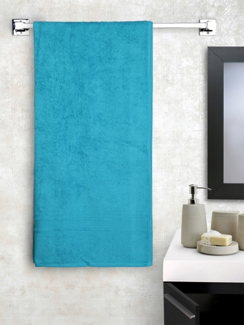 

Lushomes Unisex Turquoise Blue Solid Bath Towel