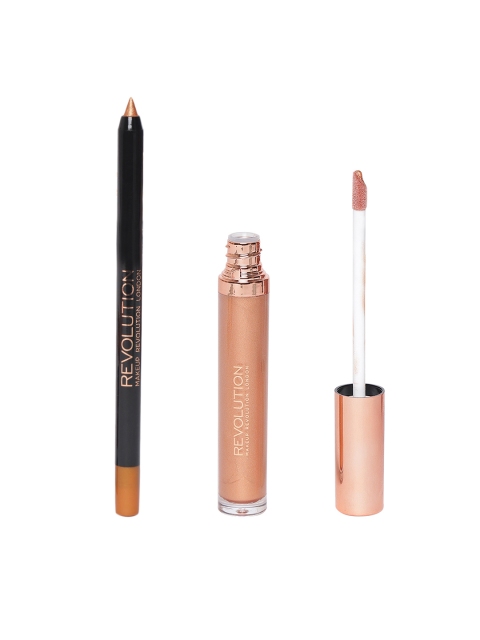 

Makeup Revolution Empress Retro Luxe Metallic Lip Contour Kit 20492, Gold