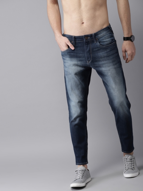 

HERE&NOW Men Blue Tapered Fit Mid-Rise Clean Look Stretchable Jeans