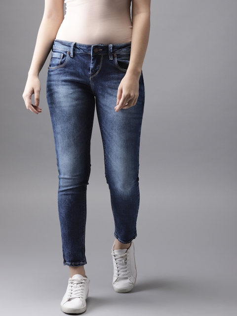 

Moda Rapido Women Blue Skinny Fit Mid-Rise Cropped Clean Look Stretchable Jeans