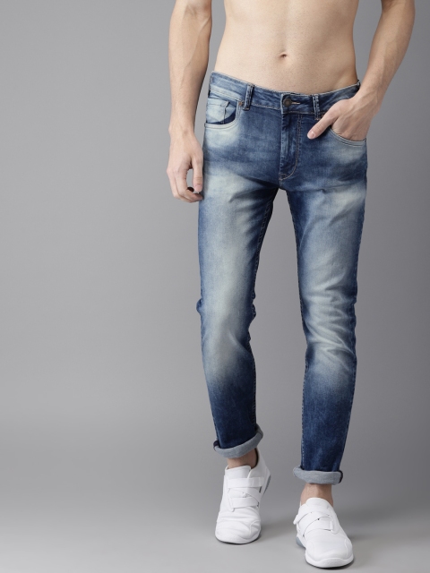 

HERE&NOW Men Blue Skinny Fit Mid-Rise Clean Look Stretchable Jeans