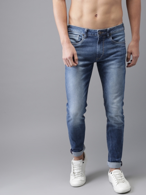 

HERE&NOW Men Blue Skinny Fit Mid-Rise Clean Look Stretchable Jeans