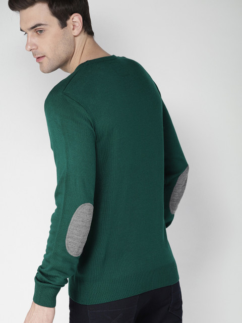 

Mast & Harbour Men Green Solid Pullover