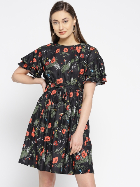 

Van Heusen Woman Black Printed A-Line Dress