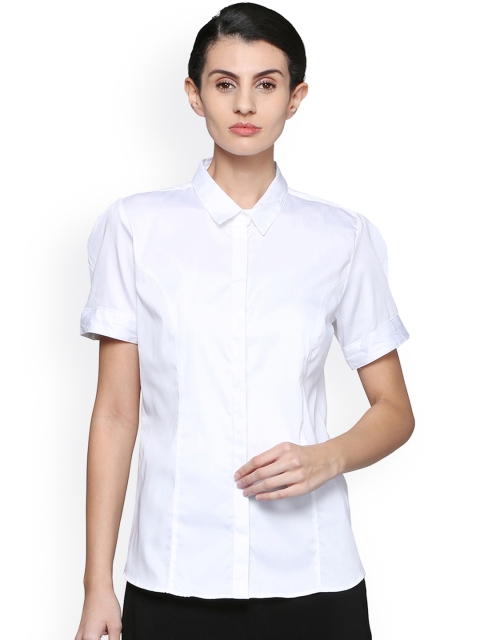 

Van Heusen Woman White Regular Fit Solid Casual Shirt