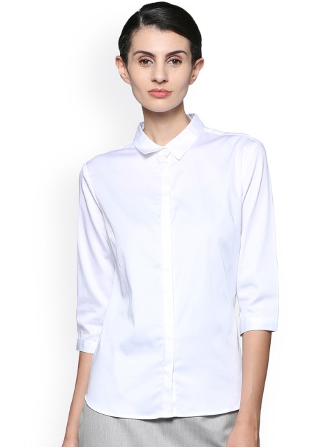

Van Heusen Woman White Regular Fit Solid Casual Shirt