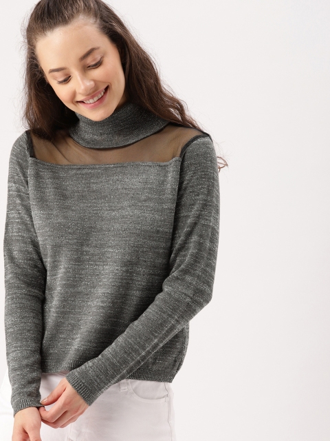 

DressBerry Women Grey Shimmer Sweater