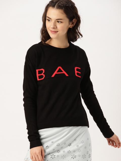 

DressBerry Women Black Printed Pullover