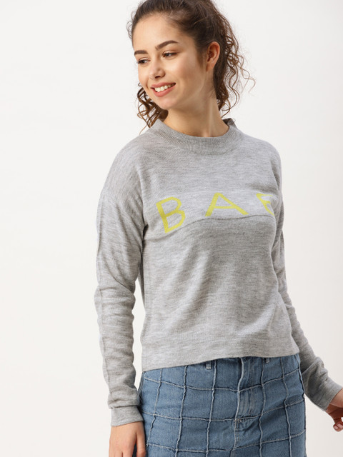

DressBerry Women Grey Printed Pullover