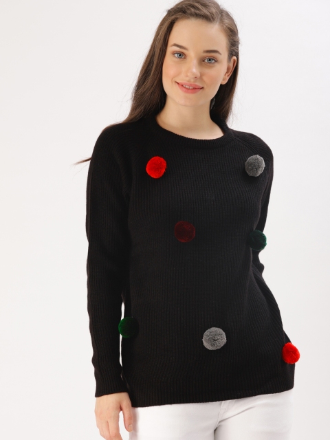 

DressBerry Women Black Solid Pullover