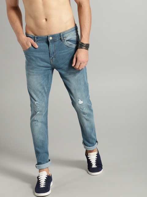 

Roadster Fast and Furious Men Blue Slim Fit Mid-Rise Low Distress Stretchable Jeans