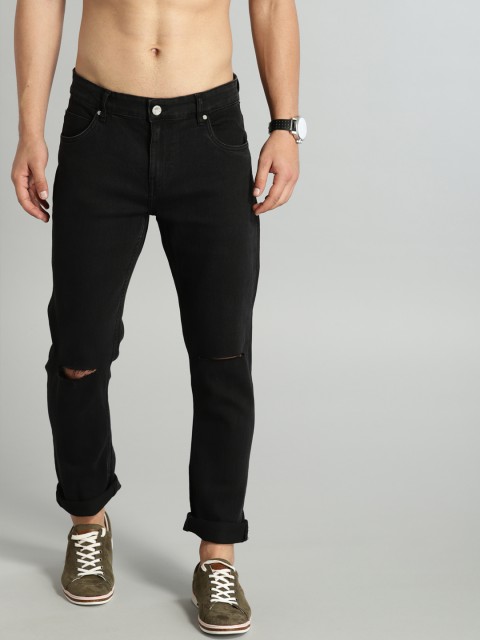 

Roadster Men Black Slim Fit Mid-Rise Slash Knee Stretchable Jeans