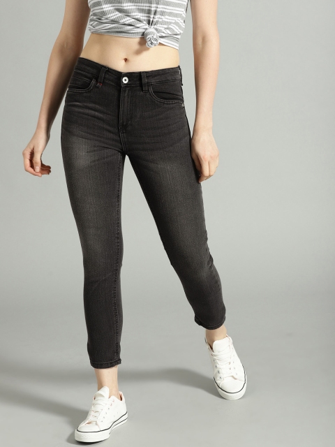 

Roadster Women Charcoal Grey Skinny Fit Mid-Rise Clean Look Stretchable Jeans