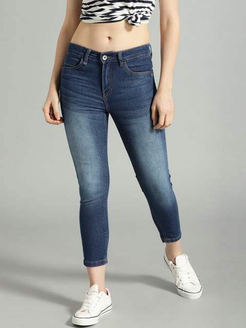 

Roadster Women Blue Skinny Fit Clean Look Stretchable Cropped Jeans