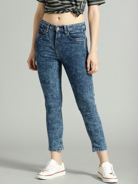 

Roadster Women Navy Skinny Fit Mid-Rise Clean Look Stretchable Jeans, Navy blue