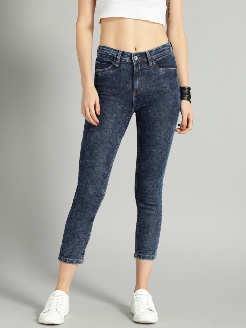 

Roadster Women Blue Mid-Rise Clean Look Stretchable Cropped Jeans