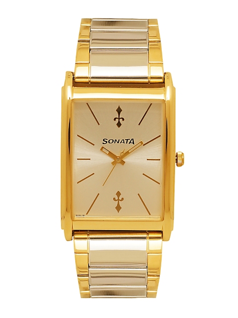 

Sonata Men Gold-Toned & Silver-Toned Analogue Watch NK77002BM01