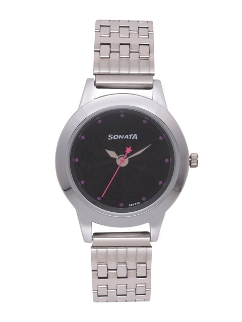 

Sonata Women Black Analogue Watch NK87019SM01