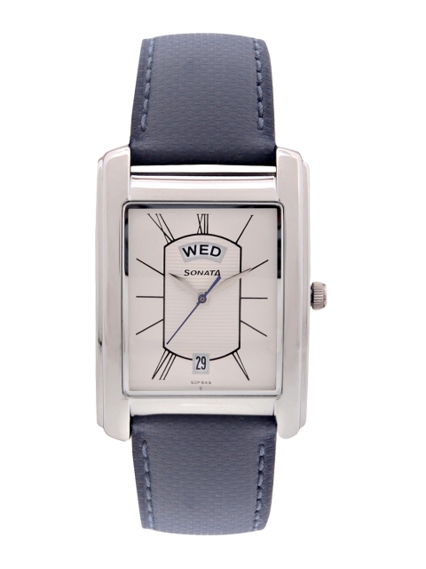 

Sonata Men Off-White & Blue Analogue Watch
