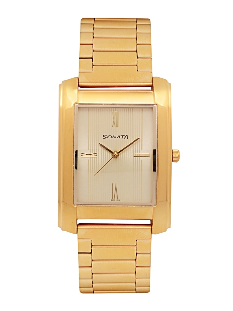 

Sonata Men Gold-Toned Analogue Watch