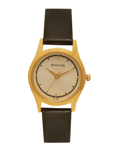 

Sonata Essentials Women Gold Analogue watch NL87025YL02