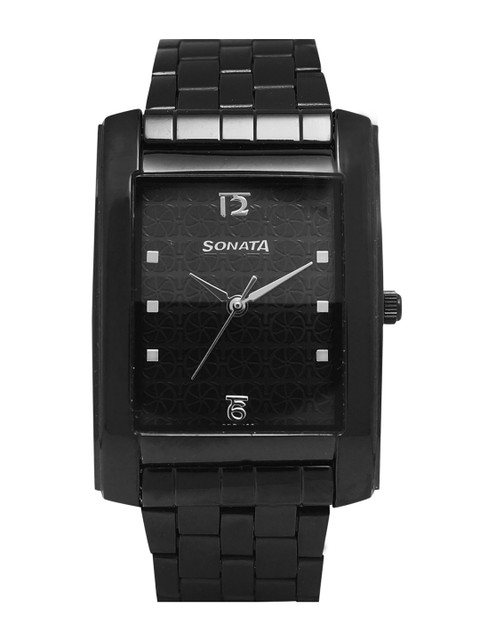 

Sonata Men Black Analogue Watch NK7953NM01
