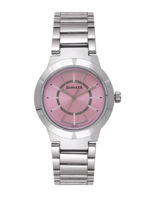 

Sonata Women Pink & Silver-Toned Analogue Watch NK8138SM02