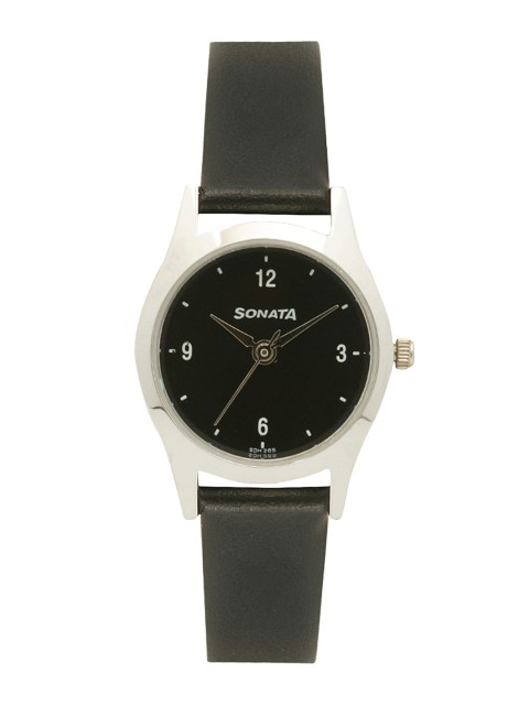 

Sonata Essentials Women Black Analogue watch NL87025SL02