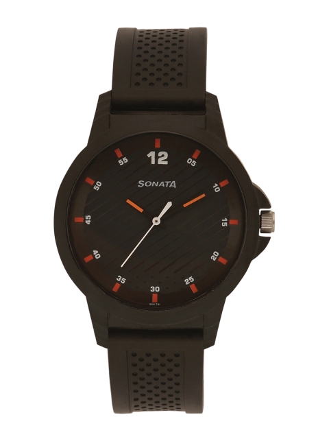

Sonata Men Black & Grey Analogue Watch 7119PP06