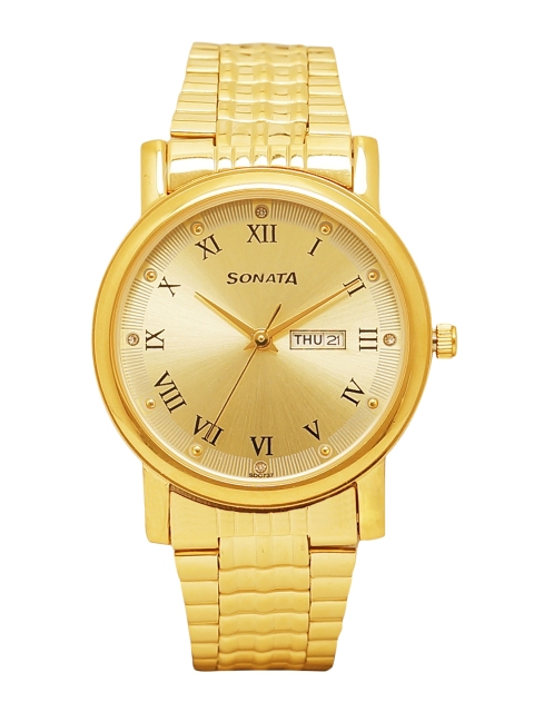

Sonata Men Gold-Toned Analogue Watch