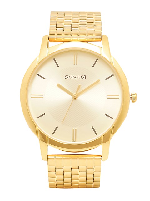 

Sonata Men Gold-Toned Analogue Watch NK77031YM07