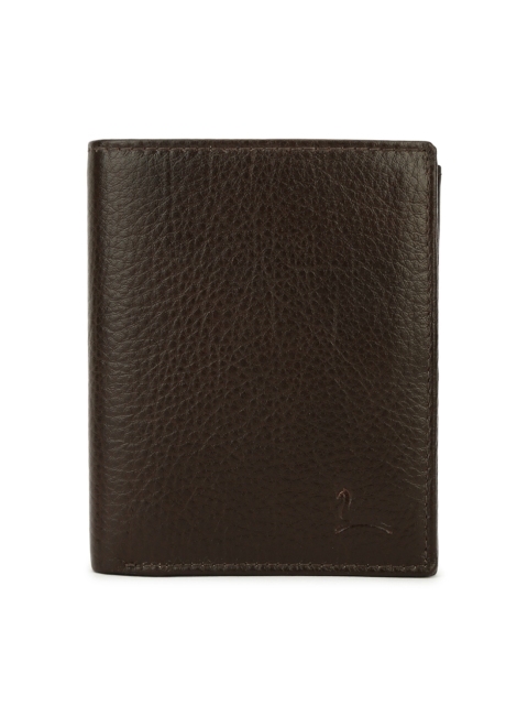 

Pacific Gold Men Brown Solid Two Fold Leather Wallet